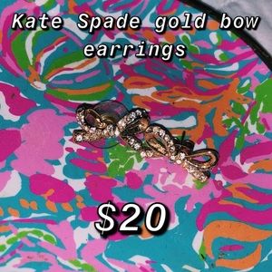 Kate Spade gold bow earrings